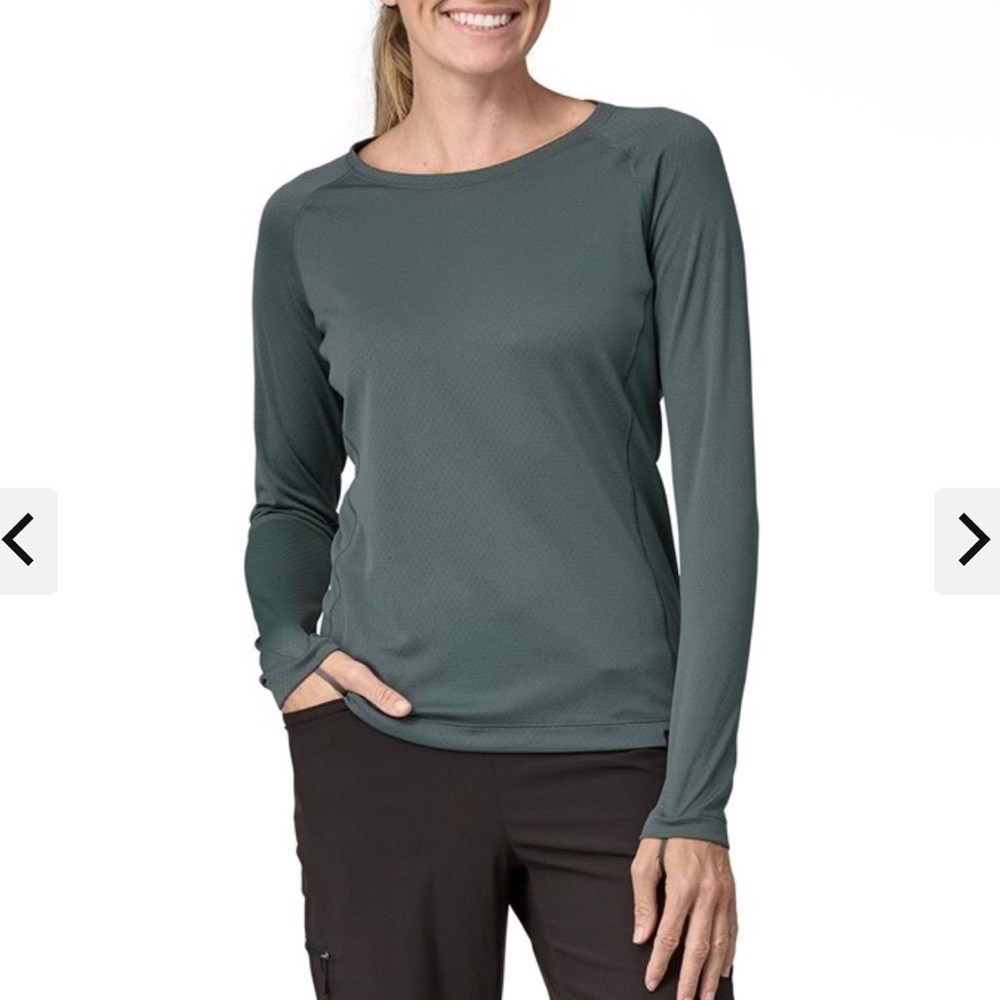 Patagonia Women's Long Sleeve Crew Neck Tee in Slate Green